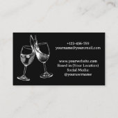 バーテンダーバーモダンクラブブラック&ホワイト 名刺 (裏面)