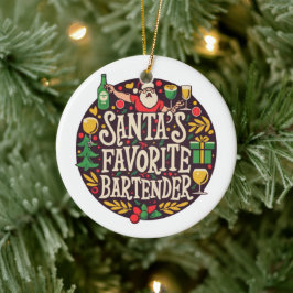 バーテンダーパーソナライズされたクリスマスオーナメント セラミックオーナメント