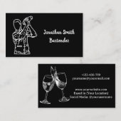 バーテンダーブラック&ホワイトモダン 名刺 (正面/裏面)