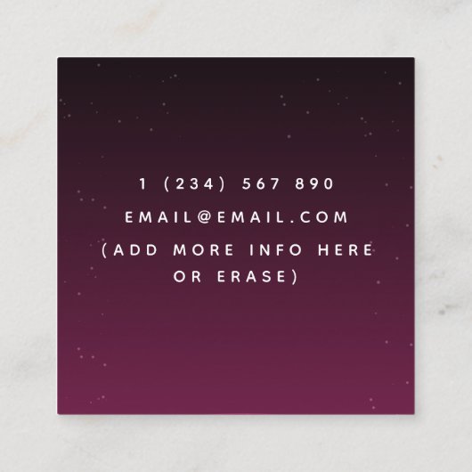 バーテンダーブルガンディナイトスカイスターズコズミック銀河系 スクエア名刺 (裏面)