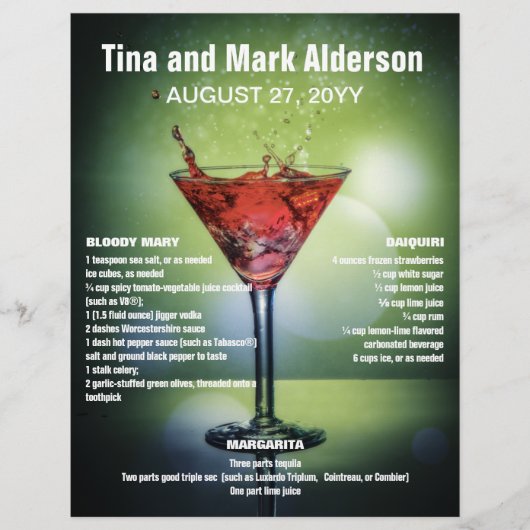 バーテンダーホスティングのプロモーションシート (正面)