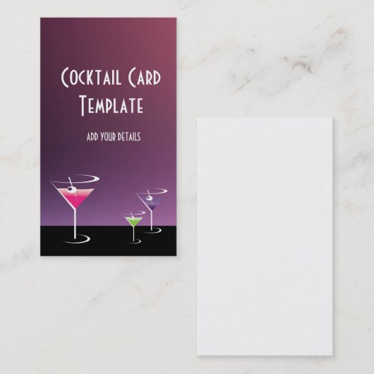 バーテンダーマルティニカクテル 名刺 (正面/裏面)