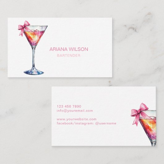 バーテンダーモダンカクテルボウバークラブイベント 名刺 (正面/裏面)