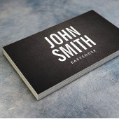 バーテンダーモダン文字クはっきりしたラス革 名刺