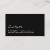 バーテンダーモダン金ゴールドワインバーミニマリスト#2 名刺 (裏面)