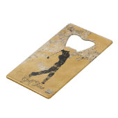 *~*バーテンダーラフ金ゴールドとタンテクスチャゴルファー クレジットカード栓抜き (正面アングル)