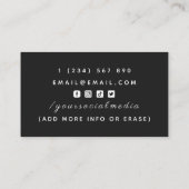 バーテンダーヴィンテージレトロタイポグラフィ署名名 名刺 (裏面)