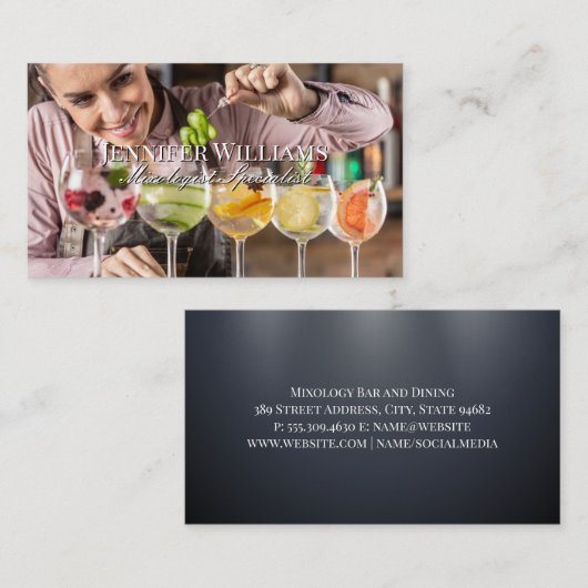 バーテンダー作りミックスドリンク 名刺 (正面/裏面)