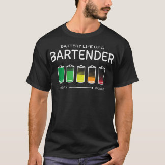 バーテンダー友達美学者バッドの電池寿命 Tシャツ