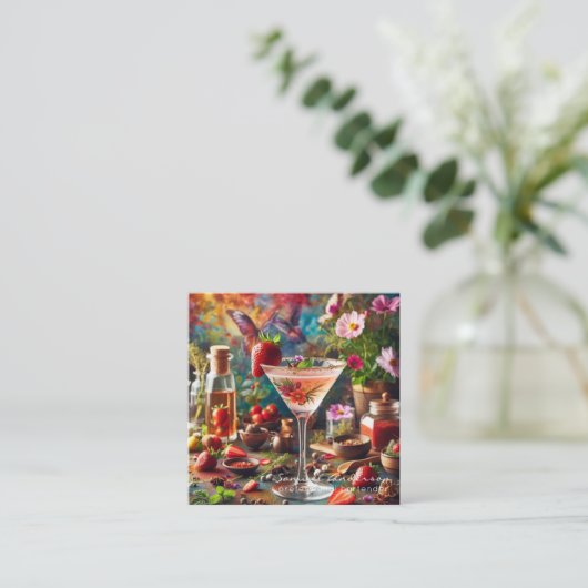 バーテンダー名刺 スクエア名刺 (スタンド正面)