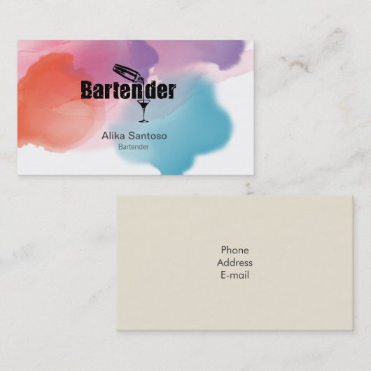 バーテンダー名刺 名刺 (正面/裏面)
