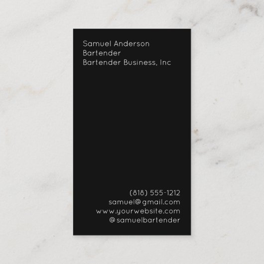 バーテンダー名刺 名刺 (裏面)