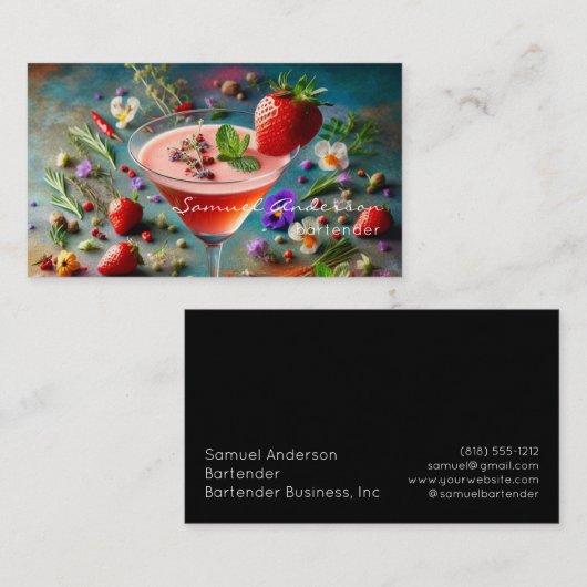 バーテンダー名刺 名刺 (正面/裏面)