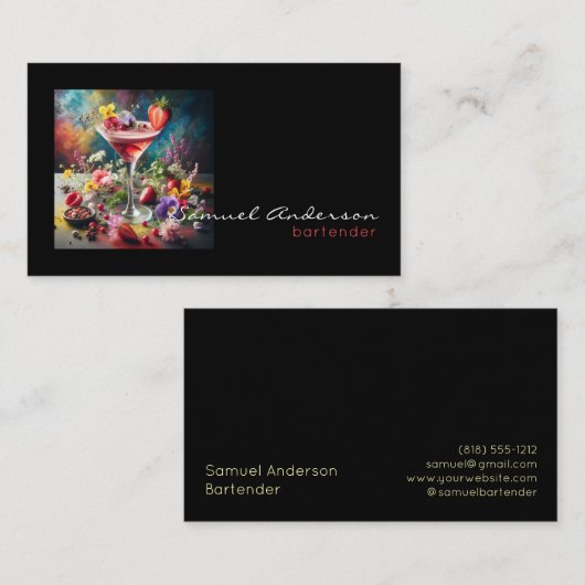 バーテンダー名刺 名刺 (正面/裏面)