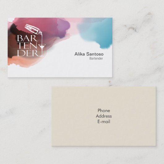 バーテンダー名刺 名刺 (正面/裏面)