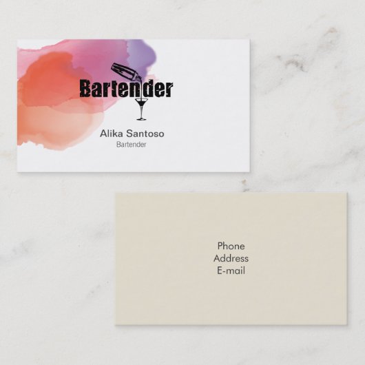 バーテンダー名刺 名刺 (正面/裏面)