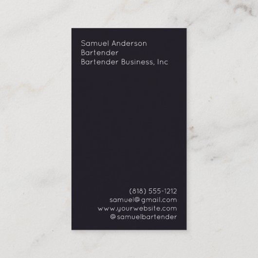 バーテンダー名刺 名刺 (裏面)