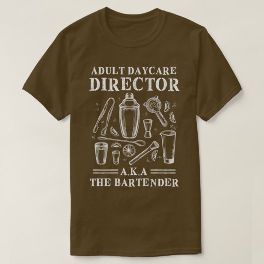 バーテンダー引用文 おもしろい Tシャツ (デザイン正面)