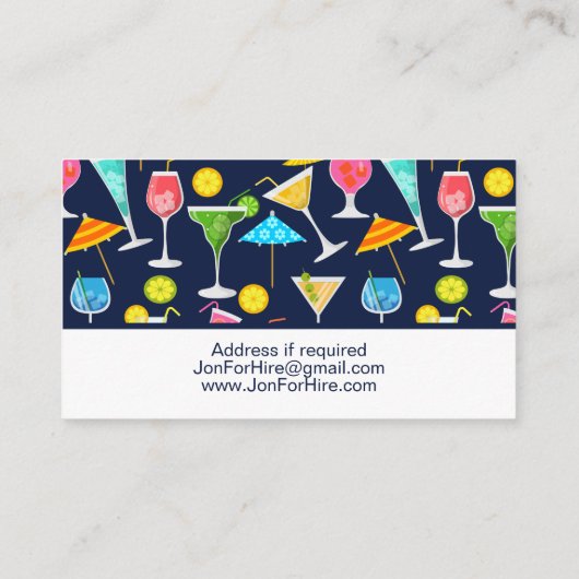 バーテンダー混合学者カクテル 名刺 (裏面)