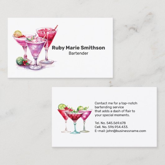 バーテンダー混合学魔法:応援オンデマンド 名刺 (正面/裏面)