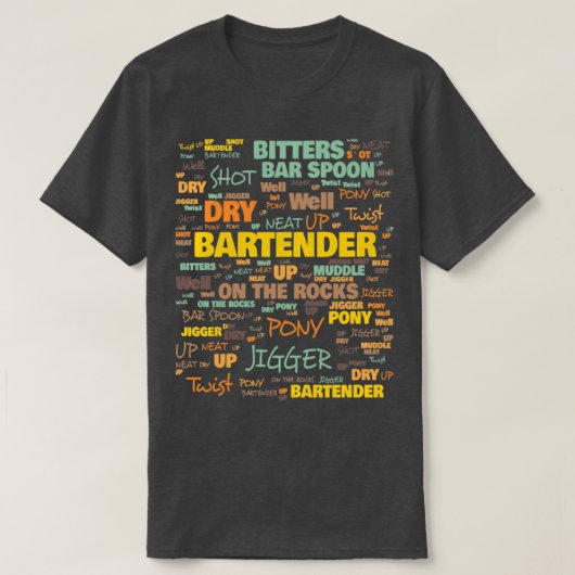 バーテンダー用語でよく使われるバーテンダー用語 Tシャツ (デザイン正面)