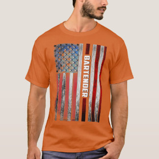 バーテンダー米国国旗 Tシャツ