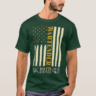 バーテンダー米国国旗 Tシャツ