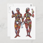 バーテンダー解剖学(男性&女性) ポストカード (正面/裏面)