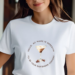 バーテンダー エスプレッソ マティーニ カクテル イベント Tシャツ