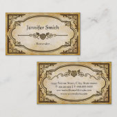 バーテンダー - エレガント ヴィンテージ アンティーク 名刺 (正面/裏面)