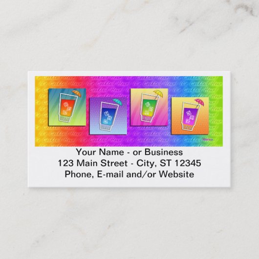 バーテンダー、カクテルビジネスカード 名刺 (正面)