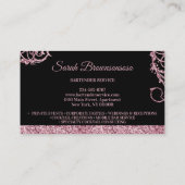 バーテンダー スパークリング ピンク ブラック 名刺 (裏面)