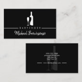 バーテンダー バー クラブ モダン ブラック 名刺 (正面/裏面)