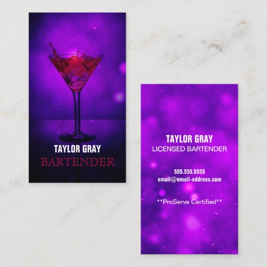 バーテンダー 名刺 (正面/裏面)