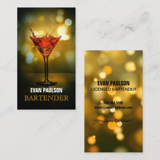 バーテンダー 名刺 (正面/裏面)