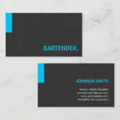 バーテンダー – 多目的ブルー 名刺 (正面/裏面)