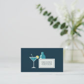 バーテンダー – 濃い青 名刺 (スタンド正面)