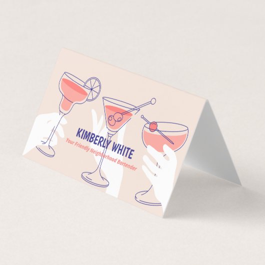 バーテンダーQR折り畳み名刺 名刺 (正面)