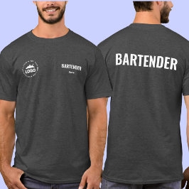 バーテンダーTシャツユニフォーム オーナメント 名前 ロゴ Tシャツ