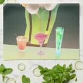 バーテンディングドッグレトロバー キッチンタオル (折り畳み)