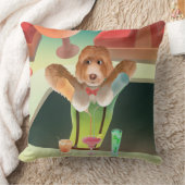 バーテンディングドッグレトロバー クッション (ブランケット)