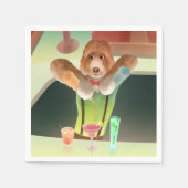 バーテンディングドッグレトロバー スタンダードカクテルナプキン (正面)