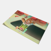 バーテンディングドッグレトロバー ドアマット (アングル)