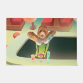 バーテンディングドッグレトロバー ドアマット (正面)