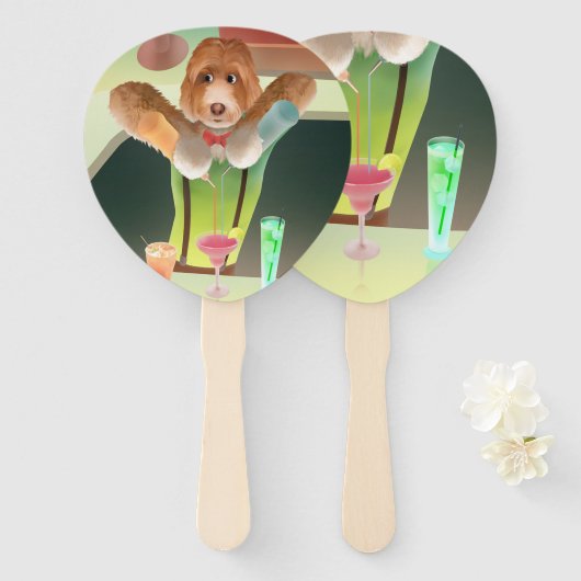 バーテンディングドッグレトロバー ハンドファン (正面&裏面)