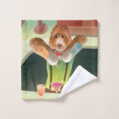 バーテンディングドッグレトロバー バスタオルセット (ウォッシュタオル)