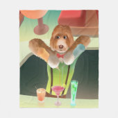 バーテンディングドッグレトロバー フリースブランケット (正面)