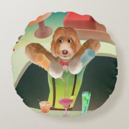 バーテンディングドッグレトロバー ラウンドクッション