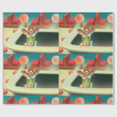 バーテンディングドッグレトロバー ラッピングペーパー (フラット)