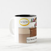 バーテンパーソナライズされたダー – 男性の漫画 ツートーンマグカップ (正面左)